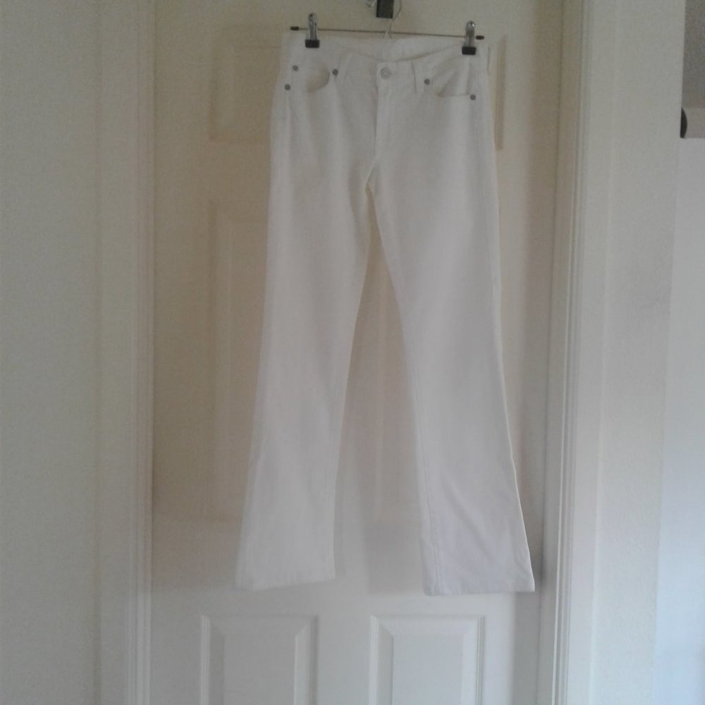 7 For All Mankind White Bootcut Jeans